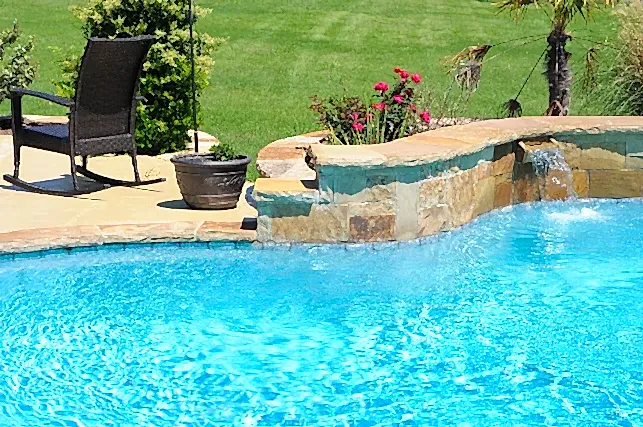 A well maintained outdoor pool